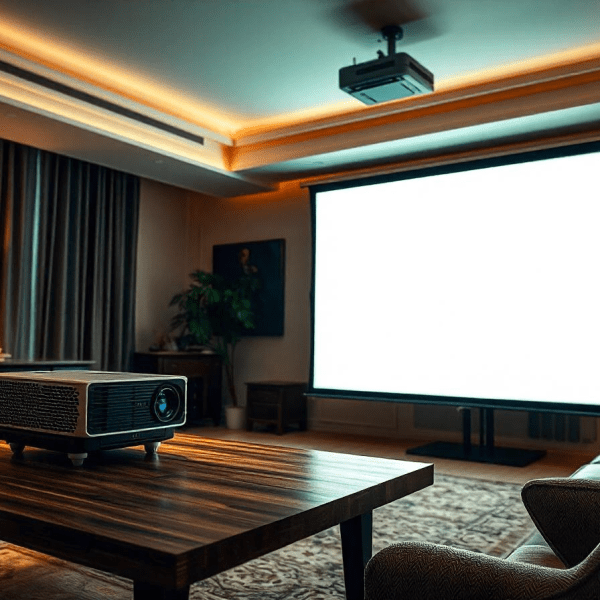 מסך הקרנה עם חצובה