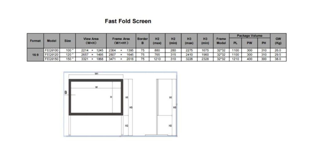 COMTEVISION - Fast Fold EQ Series Screen